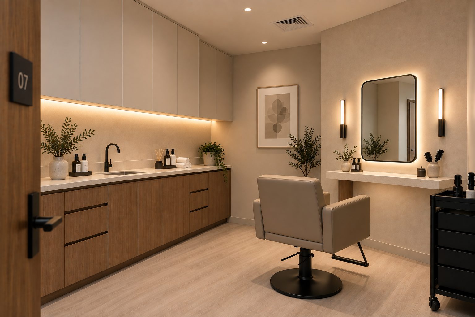 THE WELL private beauty suite, concept rendering